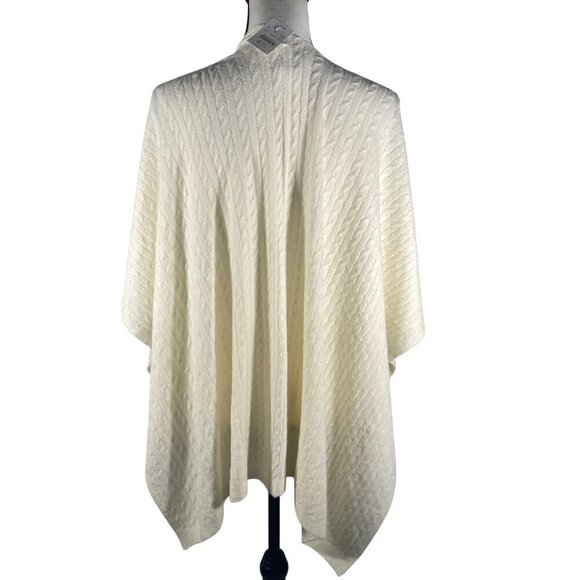 J.Crew Factory Lightweight super soft cable-knit poncho ivory neutral OS 2024 - Picture 6 of 11